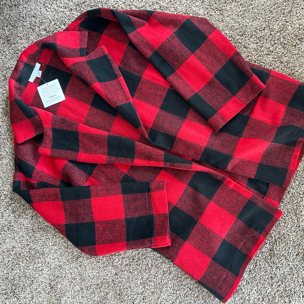 3/4 sleeve, relaxed fit, buffalo plaid shacket